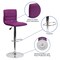 Emma and Oliver Coti Modern Channel Tufted Upholstered Height Adjustable Mid-Back Stool and Pedestal Base with Footrest